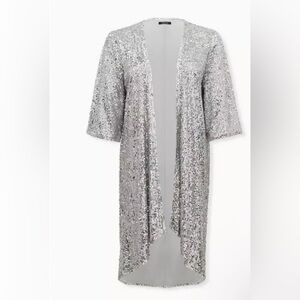 Silver Sequin Women's long jacket Torrid 2x 18-20
